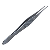 Wills Hospital Utility Forceps, Wide Serrated Handle With Polished Finish, Straight Shafts, 13mm Crisscross Serrated Platform, And Overall Length Of 4 3/8" (110mm) 